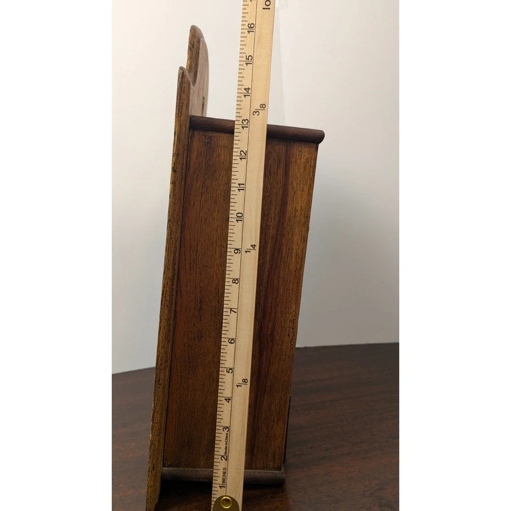 Antique Primitive Oak Wood Wall Spice Cabinet 8 Drawer Hanging Rack 16x11